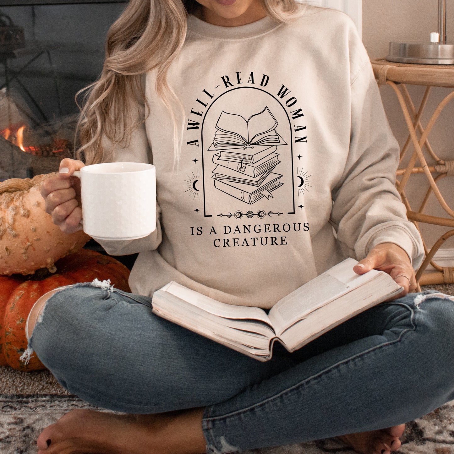 A Well-read Woman is a dangerous creature  Crewneck sweater