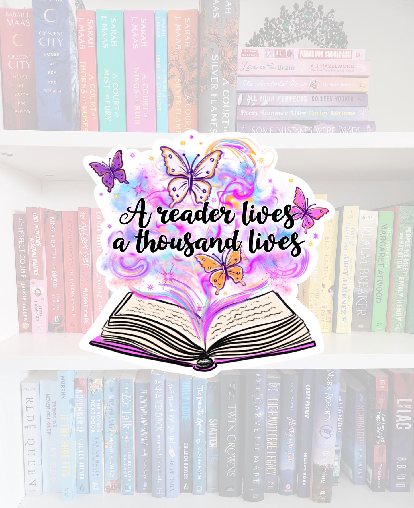 A Reader Lives A Thousand Lives - bookish stickers / booktok / book addict / whimsy / reader / water resistant | bookish gifts | kindle